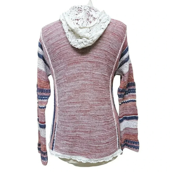 American Rag Crocheted Knit Hoodie Size Medium - Picture 3 of 5